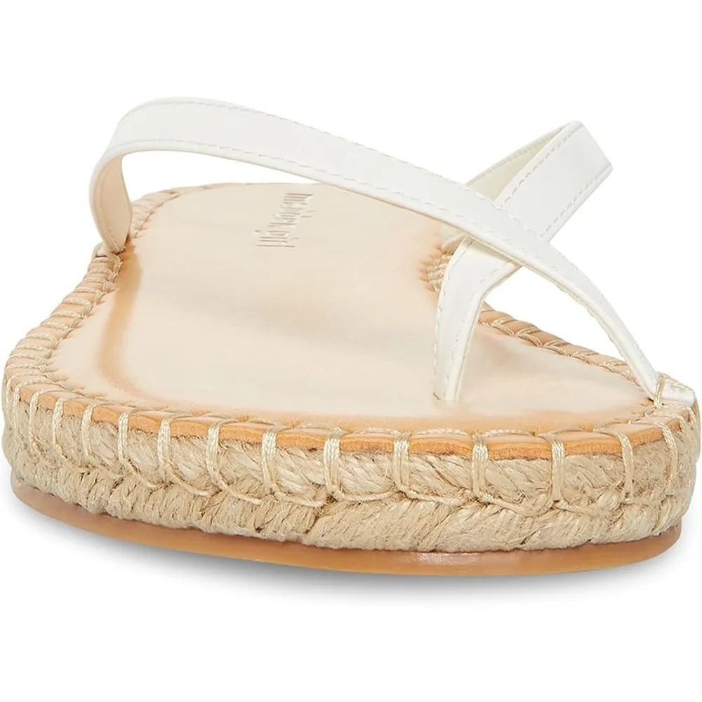 Madden Girl Toe Flip Flop Espadrilles Sandals California Style WHITE 9.5 M